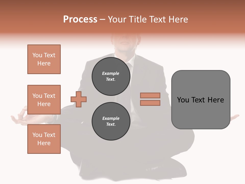 A Man In A Suit And Tie Sitting In A Yoga Position PowerPoint Template