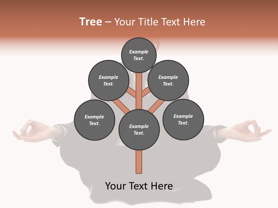 A Man In A Suit And Tie Sitting In A Yoga Position PowerPoint Template