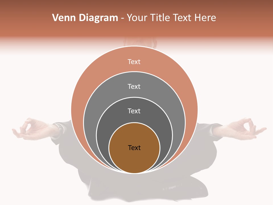 A Man In A Suit And Tie Sitting In A Yoga Position PowerPoint Template