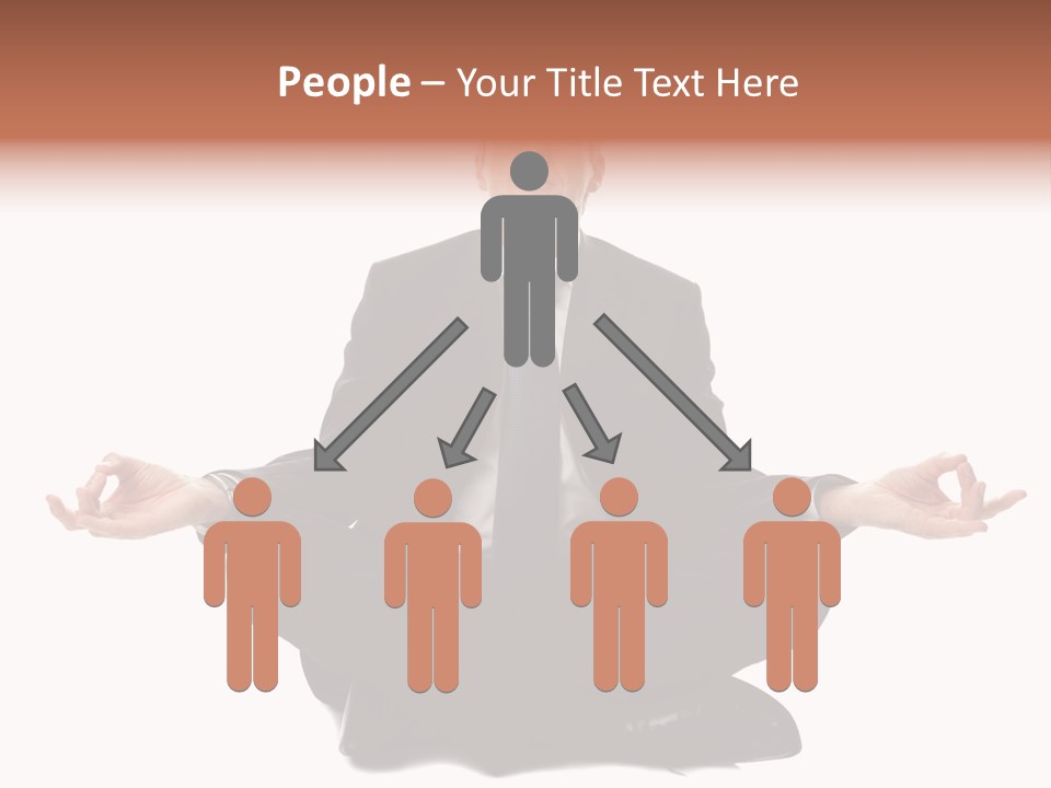 A Man In A Suit And Tie Sitting In A Yoga Position PowerPoint Template