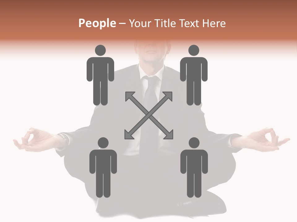 A Man In A Suit And Tie Sitting In A Yoga Position PowerPoint Template