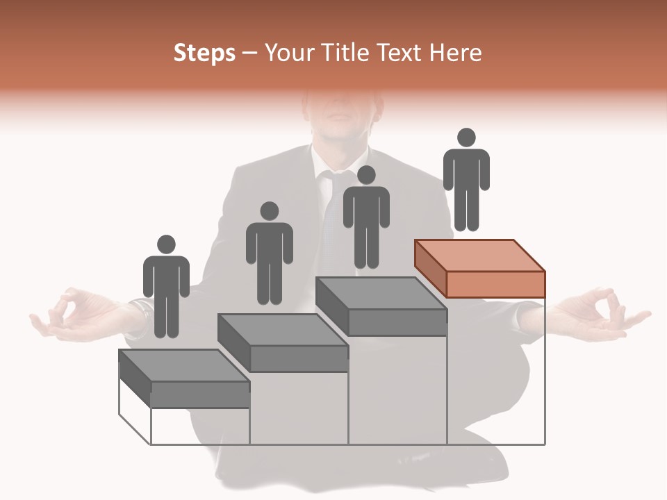 A Man In A Suit And Tie Sitting In A Yoga Position PowerPoint Template