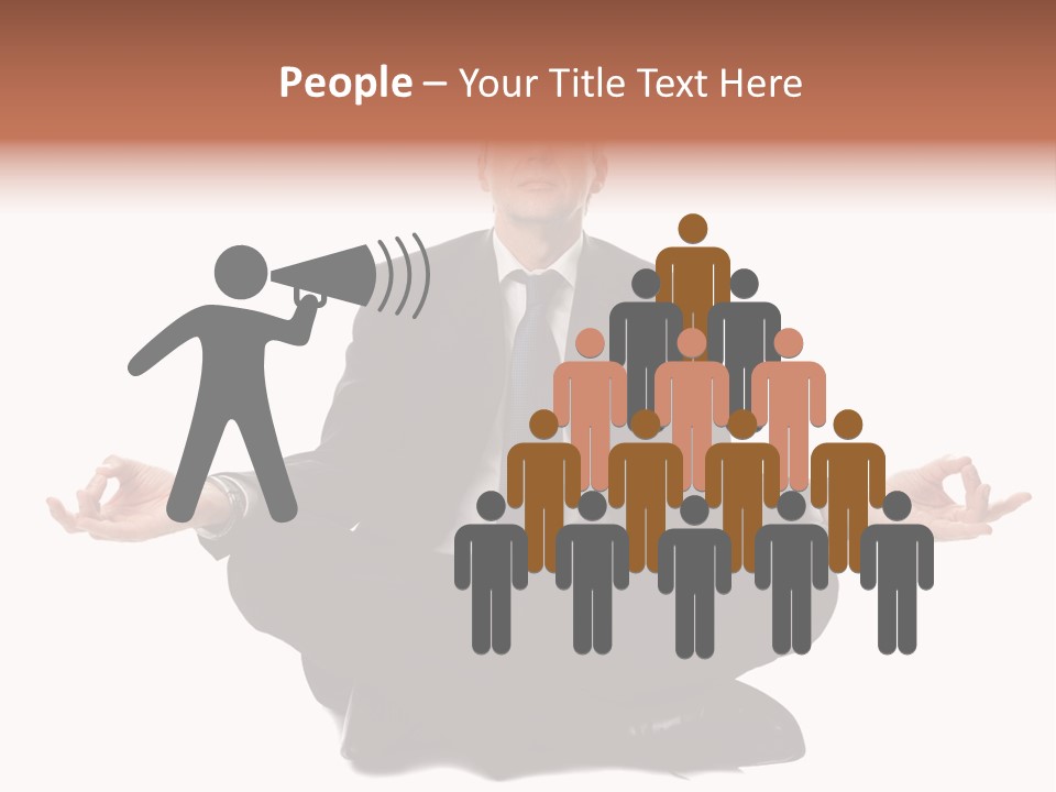 A Man In A Suit And Tie Sitting In A Yoga Position PowerPoint Template