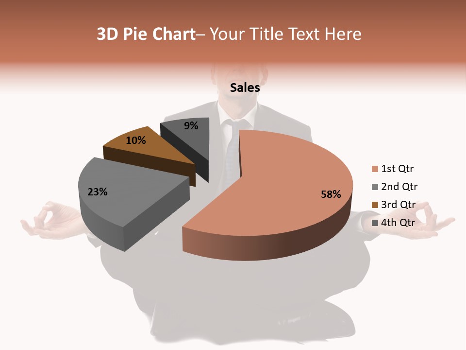 A Man In A Suit And Tie Sitting In A Yoga Position PowerPoint Template