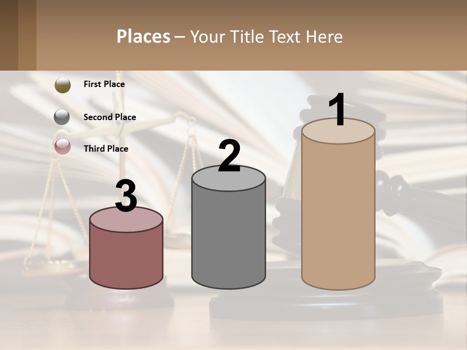 A Wooden Judge's Gavel Sitting On Top Of A Table PowerPoint Template