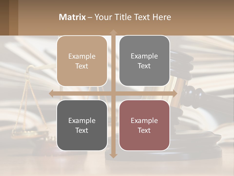 A Wooden Judge's Gavel Sitting On Top Of A Table PowerPoint Template