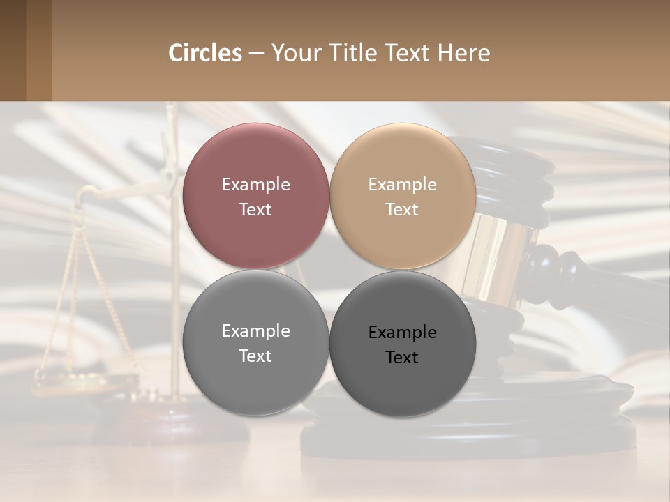 A Wooden Judge's Gavel Sitting On Top Of A Table PowerPoint Template