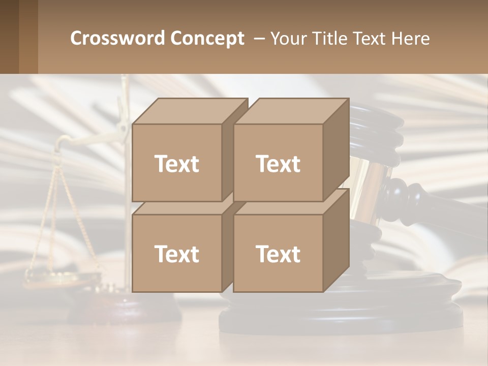 A Wooden Judge's Gavel Sitting On Top Of A Table PowerPoint Template