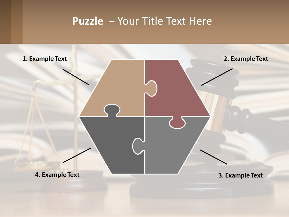 A Wooden Judge's Gavel Sitting On Top Of A Table PowerPoint Template