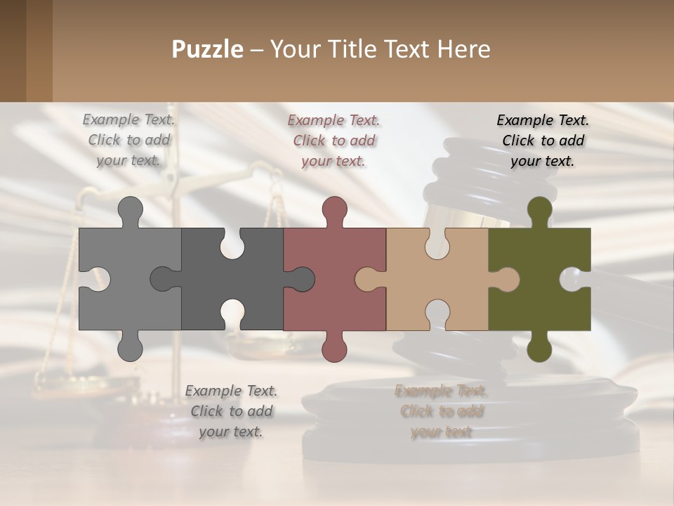 A Wooden Judge's Gavel Sitting On Top Of A Table PowerPoint Template