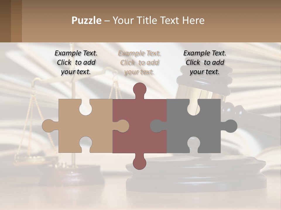 A Wooden Judge's Gavel Sitting On Top Of A Table PowerPoint Template