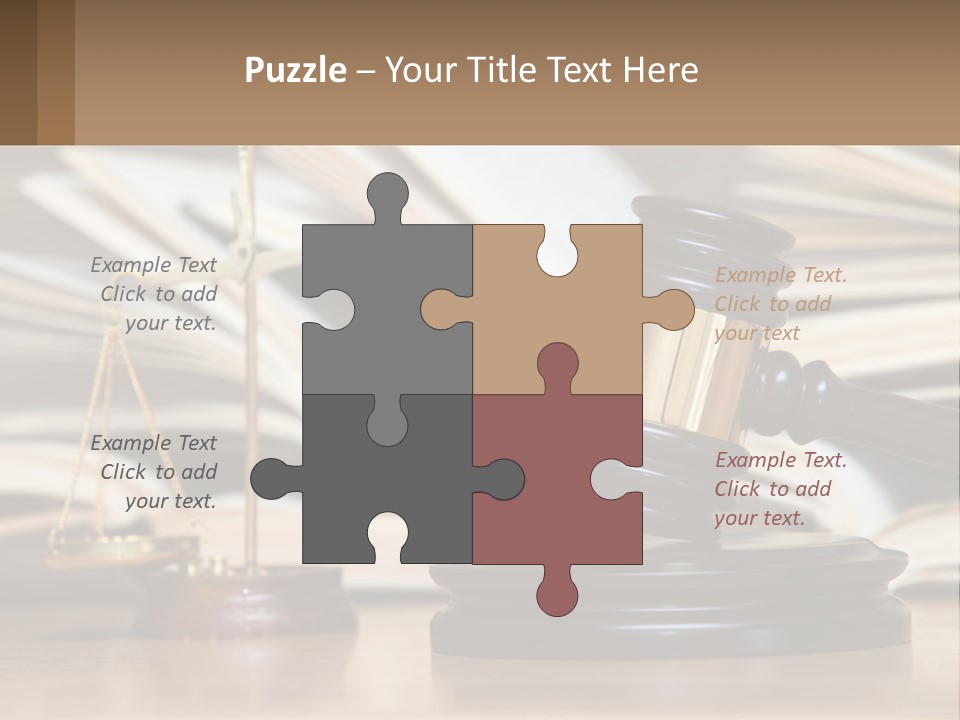 A Wooden Judge's Gavel Sitting On Top Of A Table PowerPoint Template