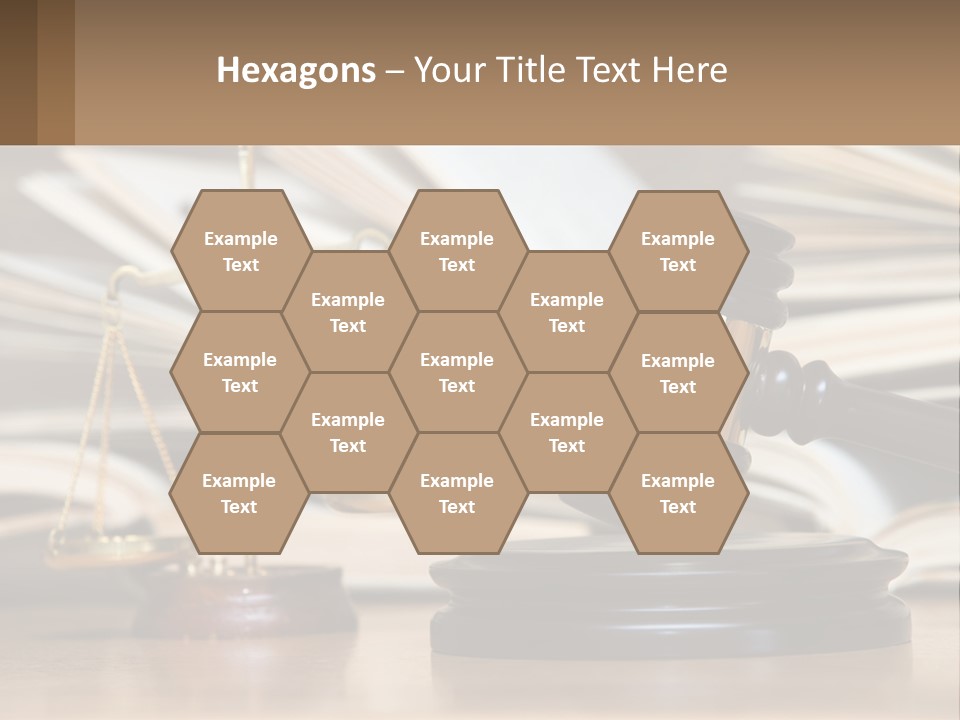 A Wooden Judge's Gavel Sitting On Top Of A Table PowerPoint Template