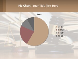 A Wooden Judge's Gavel Sitting On Top Of A Table PowerPoint Template