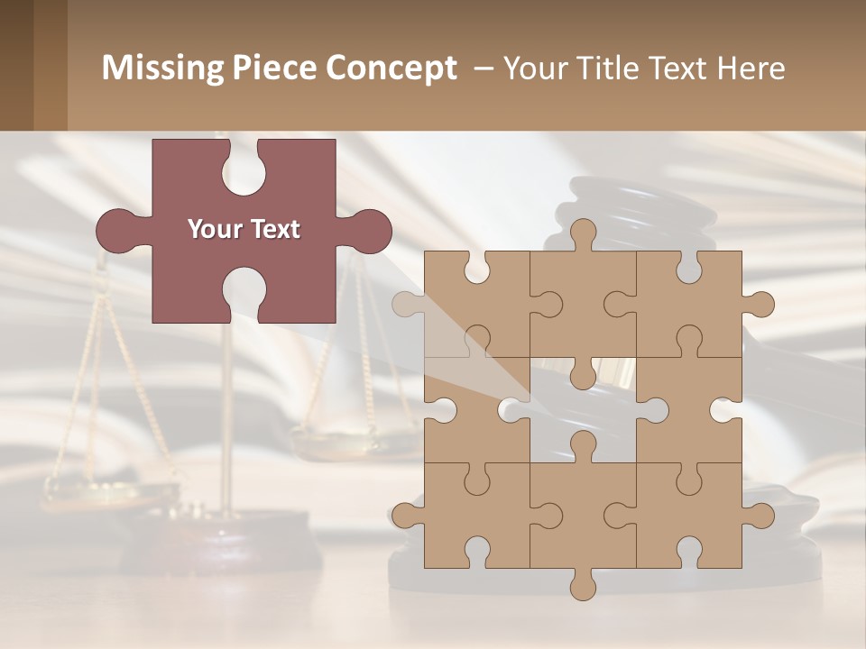 A Wooden Judge's Gavel Sitting On Top Of A Table PowerPoint Template