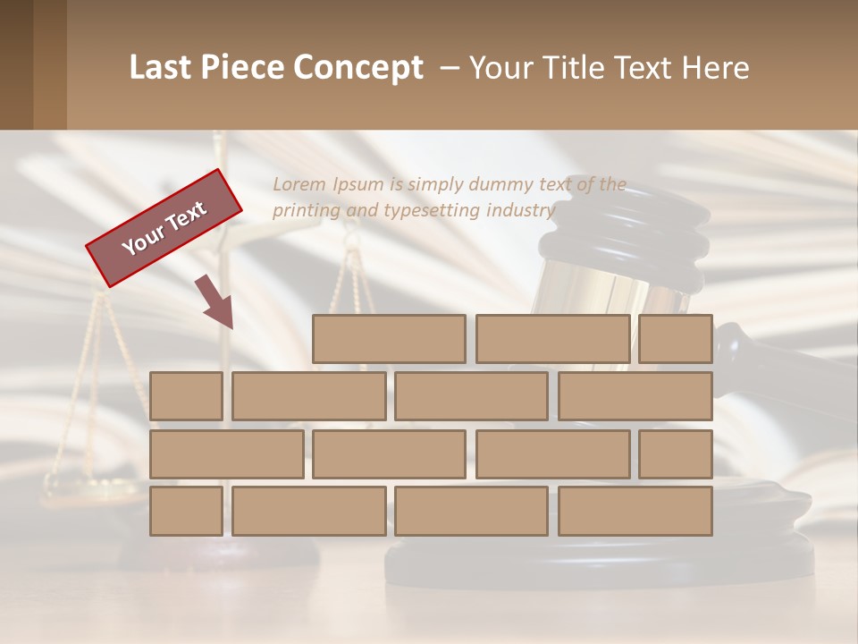 A Wooden Judge's Gavel Sitting On Top Of A Table PowerPoint Template
