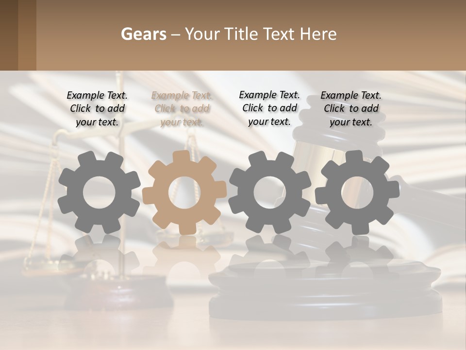 A Wooden Judge's Gavel Sitting On Top Of A Table PowerPoint Template