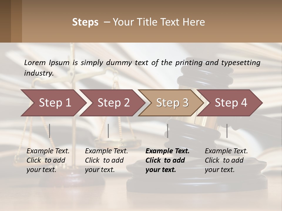 A Wooden Judge's Gavel Sitting On Top Of A Table PowerPoint Template