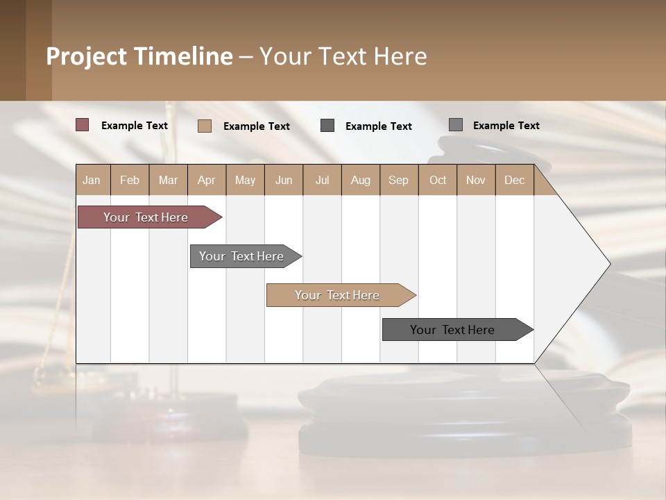 A Wooden Judge's Gavel Sitting On Top Of A Table PowerPoint Template