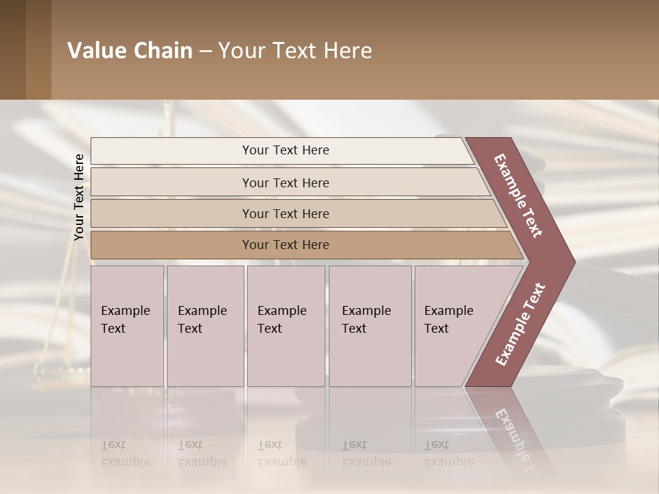 A Wooden Judge's Gavel Sitting On Top Of A Table PowerPoint Template