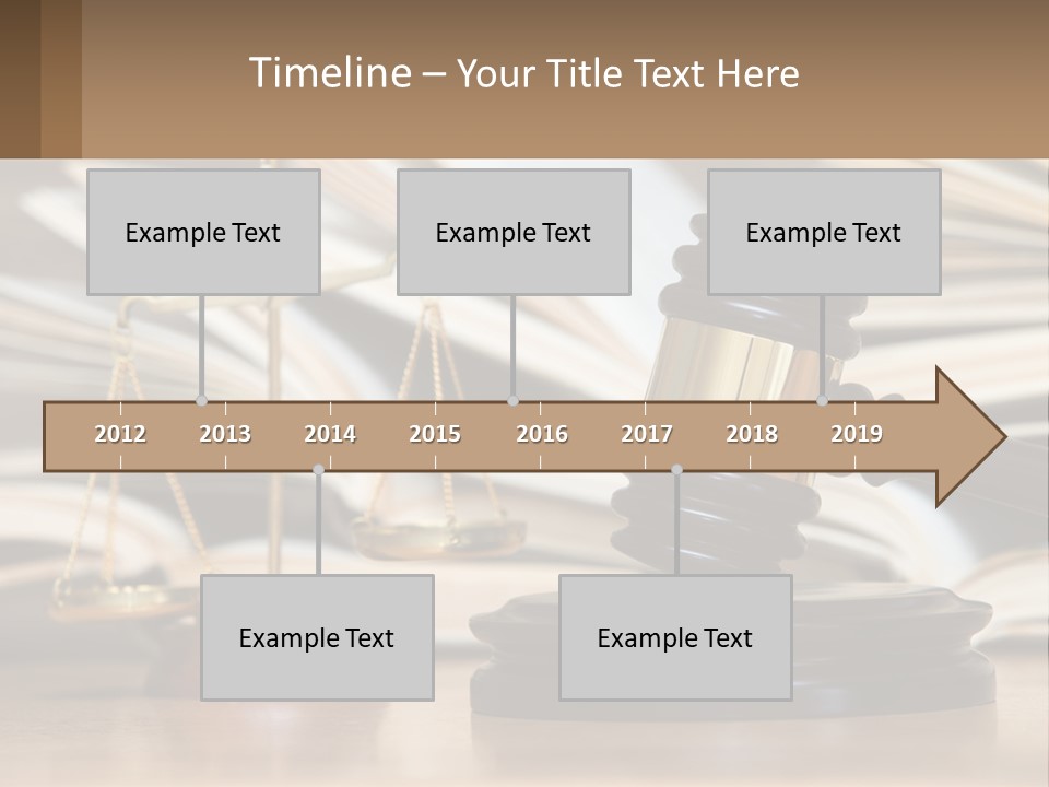 A Wooden Judge's Gavel Sitting On Top Of A Table PowerPoint Template