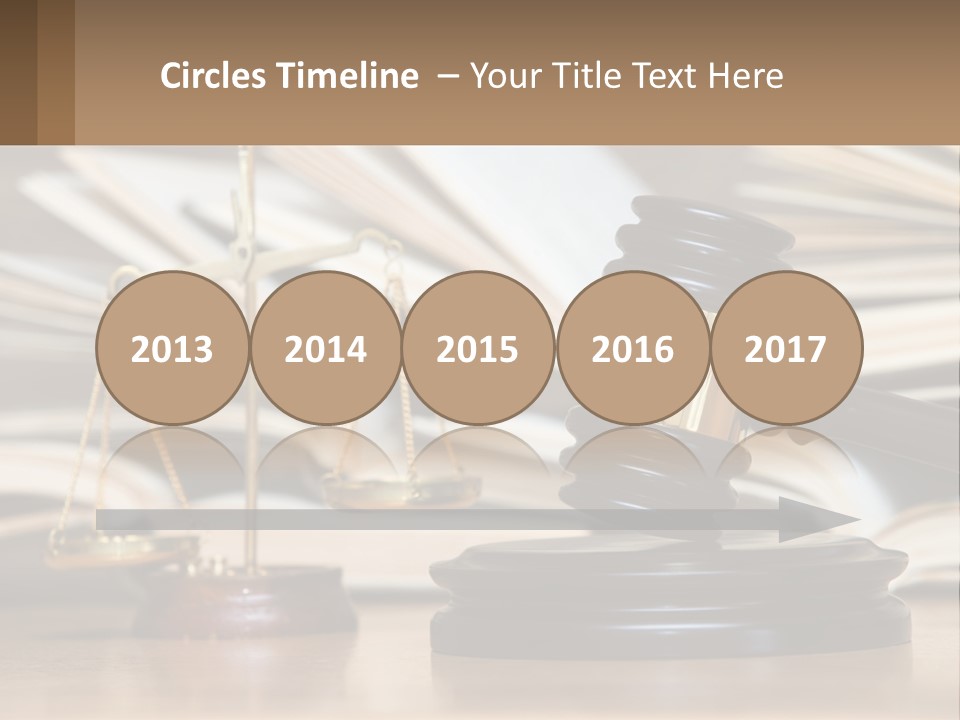 A Wooden Judge's Gavel Sitting On Top Of A Table PowerPoint Template