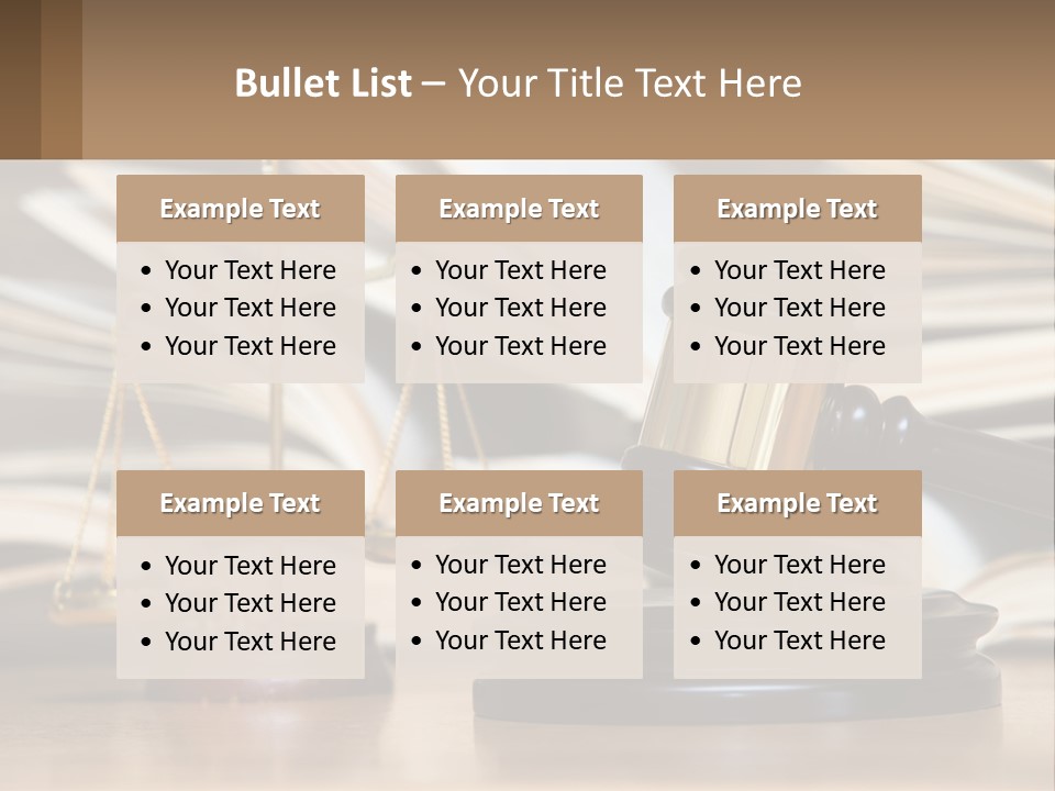 A Wooden Judge's Gavel Sitting On Top Of A Table PowerPoint Template