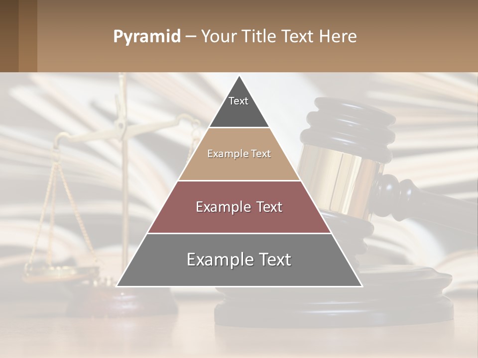 A Wooden Judge's Gavel Sitting On Top Of A Table PowerPoint Template