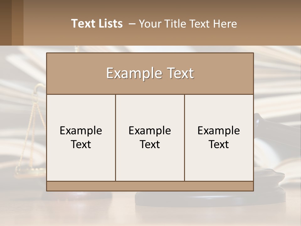 A Wooden Judge's Gavel Sitting On Top Of A Table PowerPoint Template