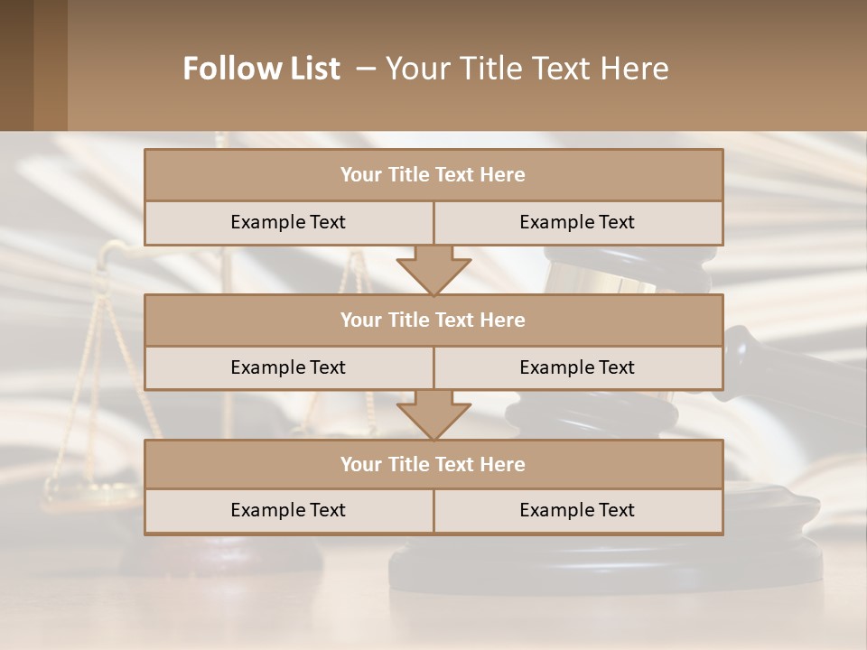 A Wooden Judge's Gavel Sitting On Top Of A Table PowerPoint Template