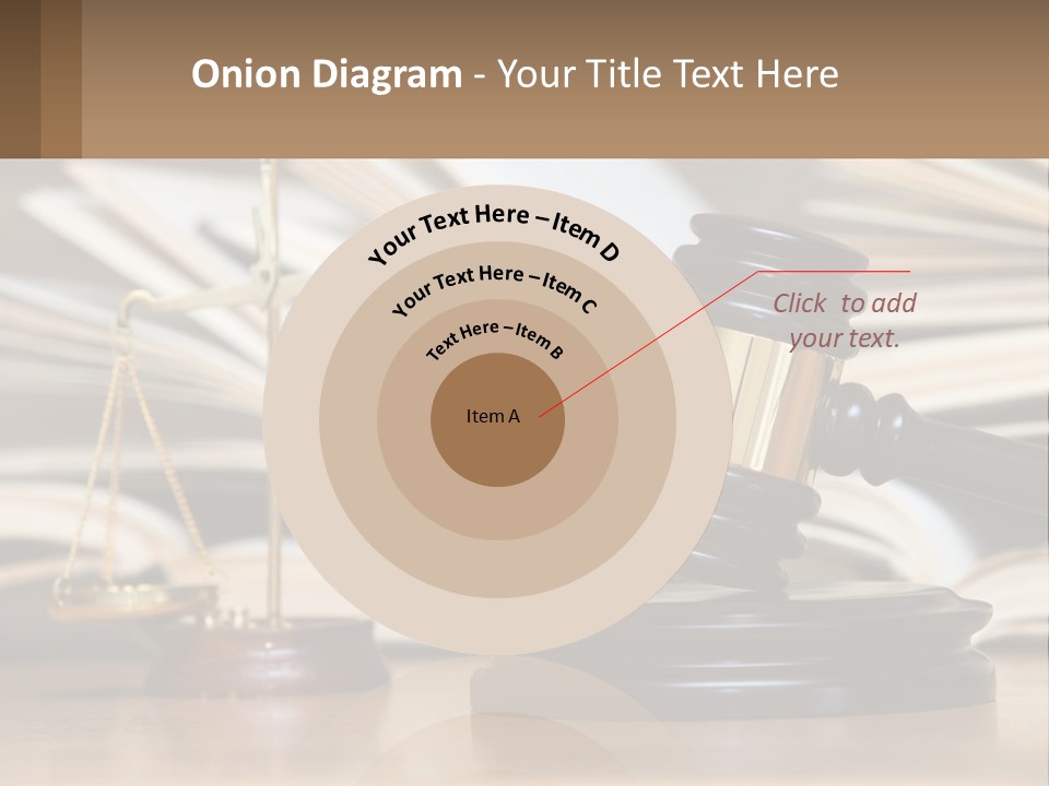 A Wooden Judge's Gavel Sitting On Top Of A Table PowerPoint Template