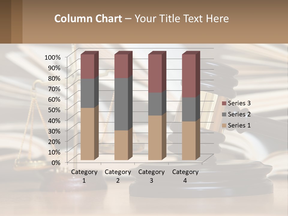 A Wooden Judge's Gavel Sitting On Top Of A Table PowerPoint Template
