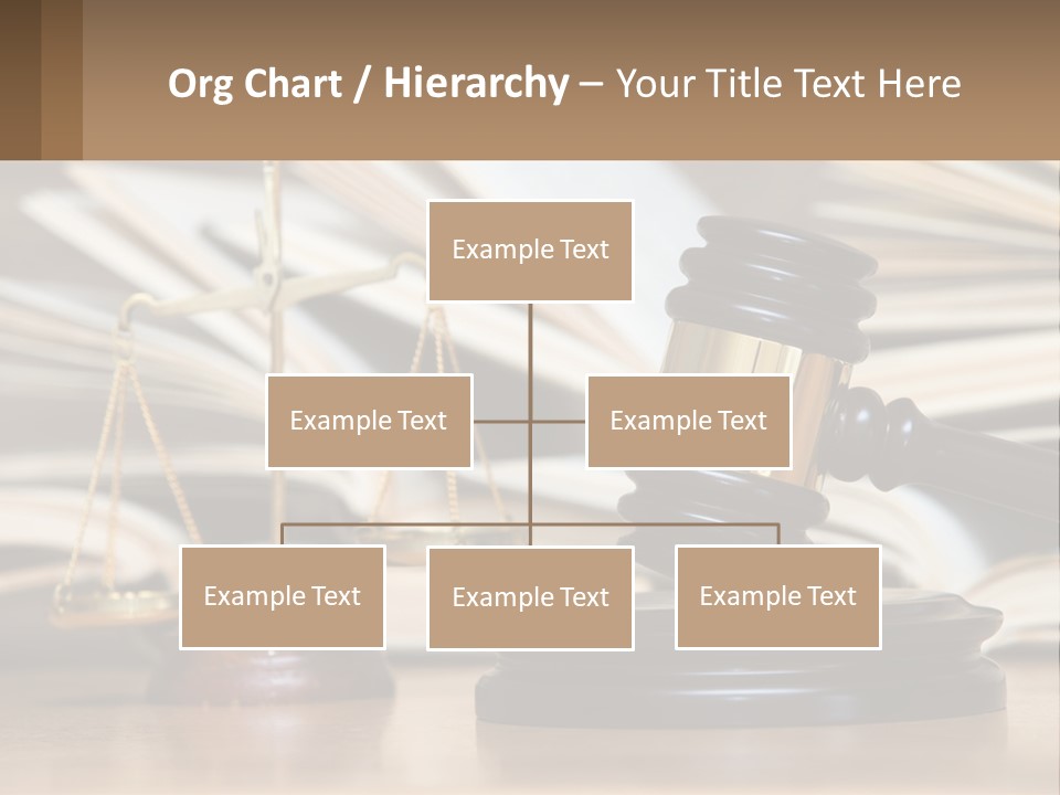 A Wooden Judge's Gavel Sitting On Top Of A Table PowerPoint Template