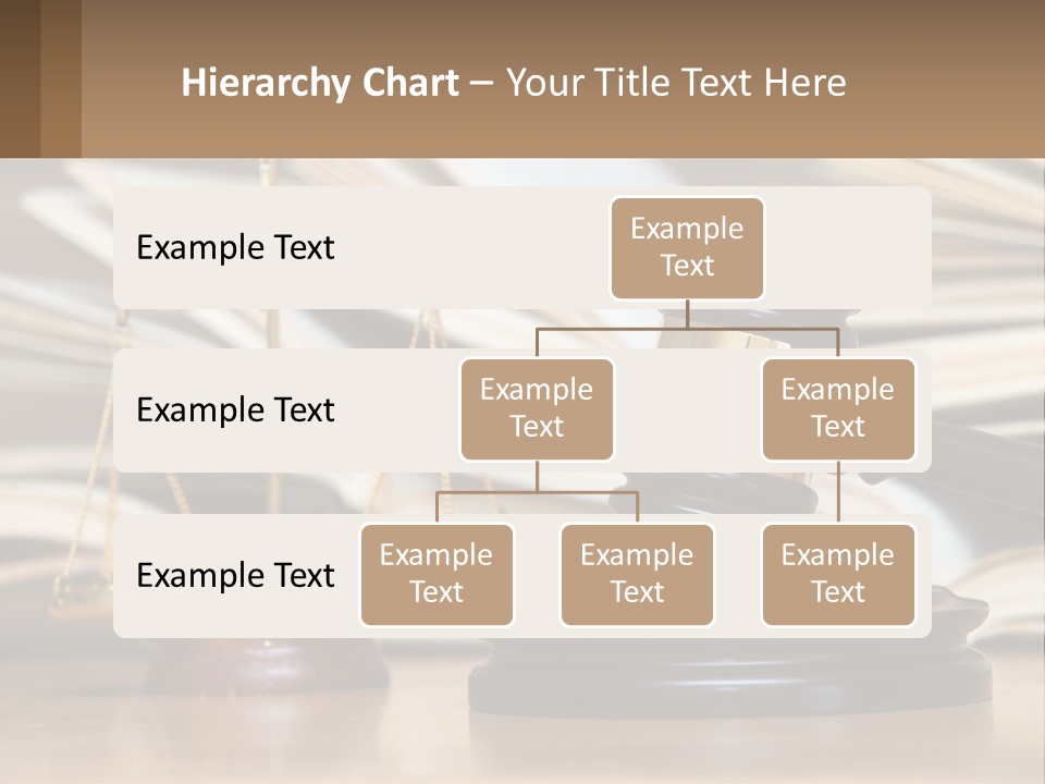 A Wooden Judge's Gavel Sitting On Top Of A Table PowerPoint Template