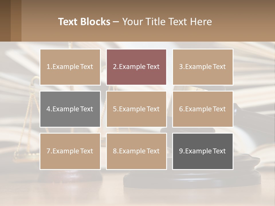 A Wooden Judge's Gavel Sitting On Top Of A Table PowerPoint Template