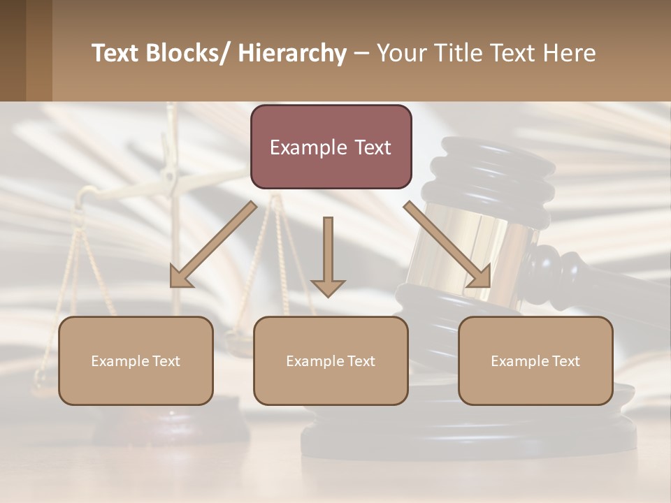 A Wooden Judge's Gavel Sitting On Top Of A Table PowerPoint Template