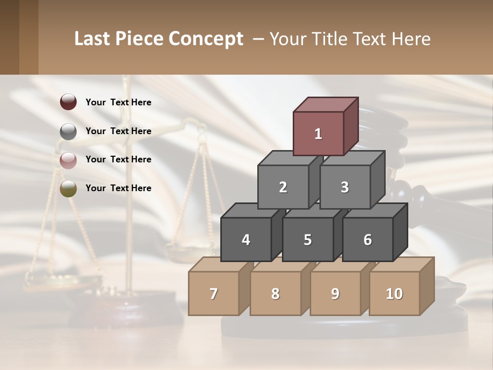 A Wooden Judge's Gavel Sitting On Top Of A Table PowerPoint Template