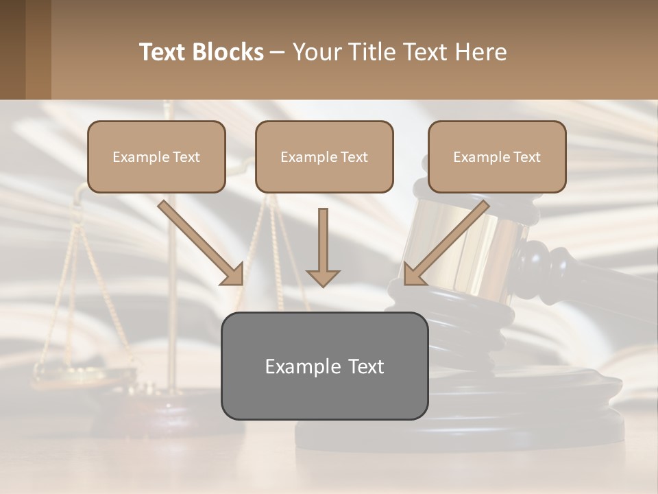 A Wooden Judge's Gavel Sitting On Top Of A Table PowerPoint Template
