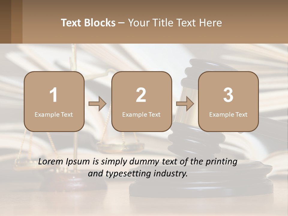 A Wooden Judge's Gavel Sitting On Top Of A Table PowerPoint Template