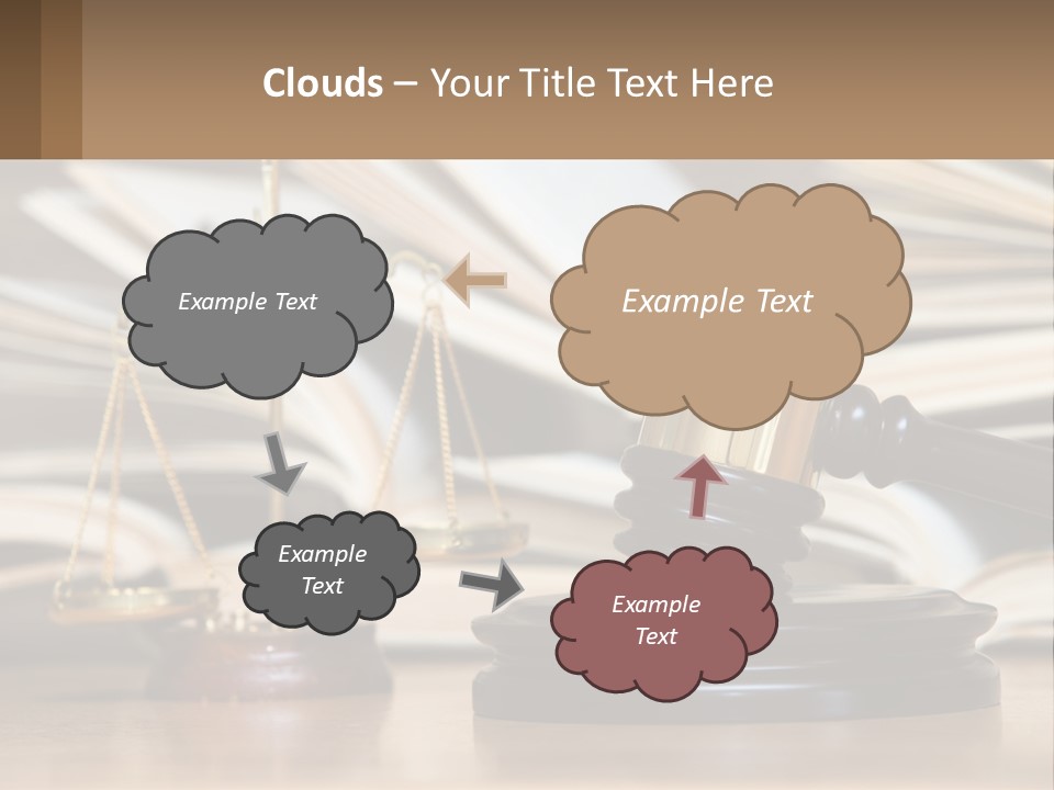 A Wooden Judge's Gavel Sitting On Top Of A Table PowerPoint Template