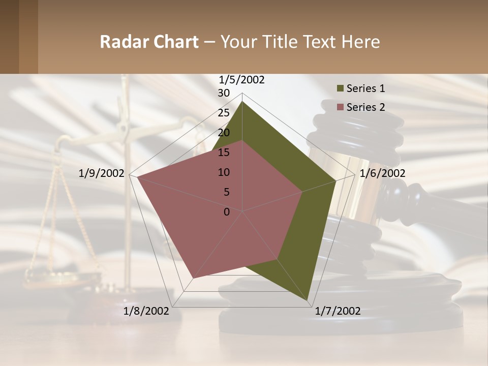 A Wooden Judge's Gavel Sitting On Top Of A Table PowerPoint Template