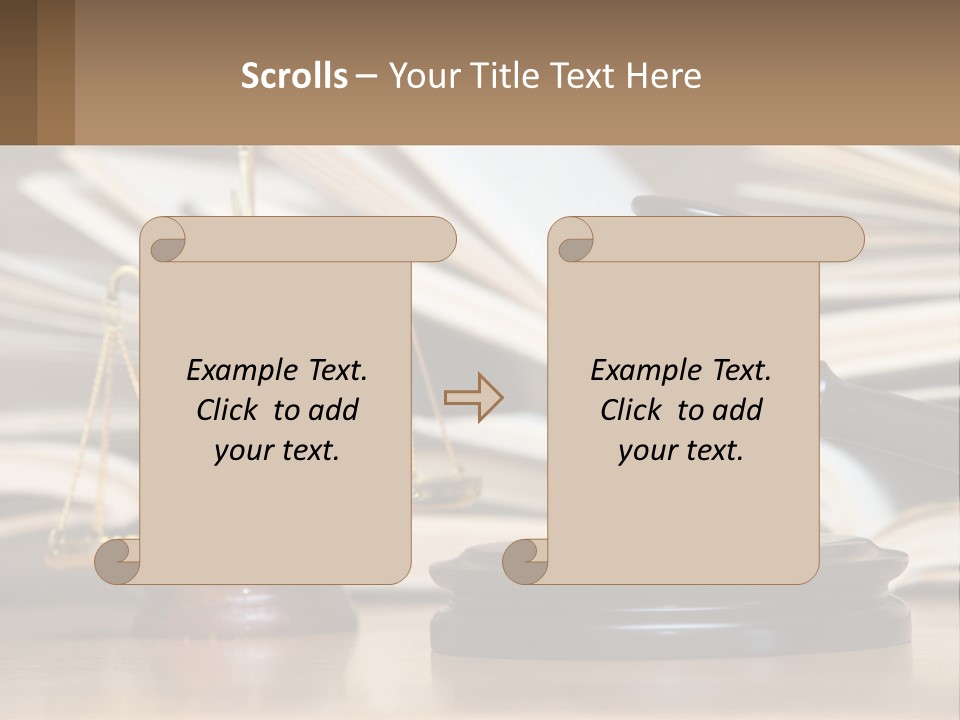 A Wooden Judge's Gavel Sitting On Top Of A Table PowerPoint Template