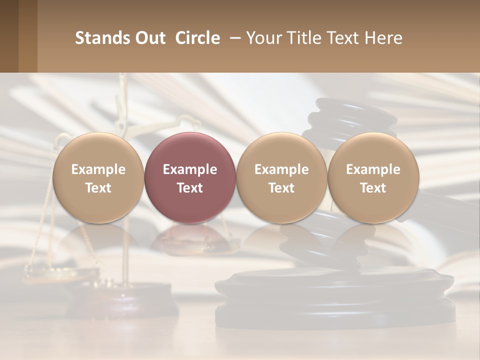 A Wooden Judge's Gavel Sitting On Top Of A Table PowerPoint Template