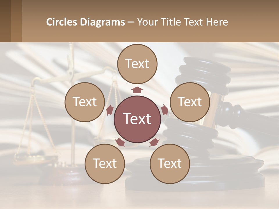 A Wooden Judge's Gavel Sitting On Top Of A Table PowerPoint Template