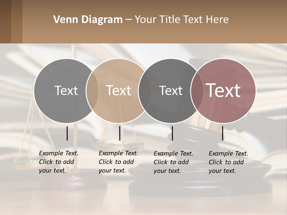 A Wooden Judge's Gavel Sitting On Top Of A Table PowerPoint Template