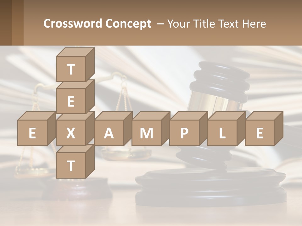 A Wooden Judge's Gavel Sitting On Top Of A Table PowerPoint Template