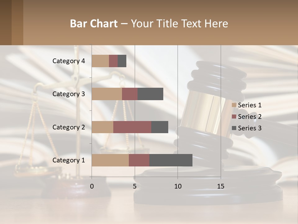 A Wooden Judge's Gavel Sitting On Top Of A Table PowerPoint Template