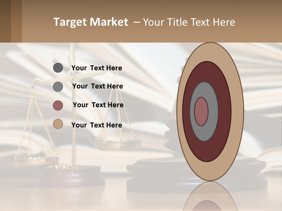 A Wooden Judge's Gavel Sitting On Top Of A Table PowerPoint Template