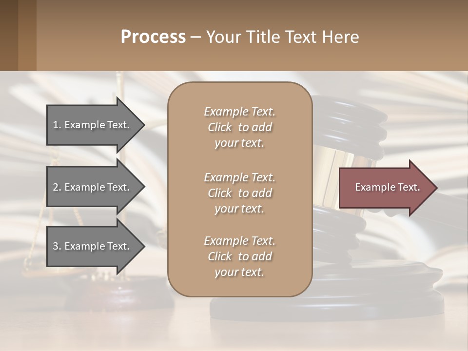 A Wooden Judge's Gavel Sitting On Top Of A Table PowerPoint Template