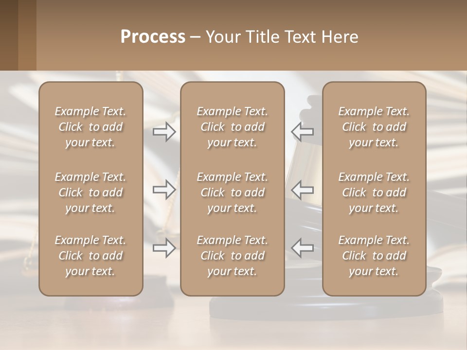 A Wooden Judge's Gavel Sitting On Top Of A Table PowerPoint Template